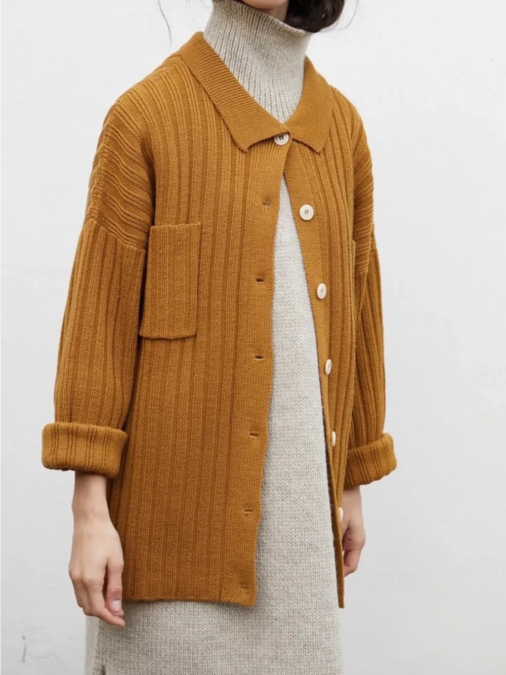 Nenna Wool Sweater/Shirt in Dulce de Lec